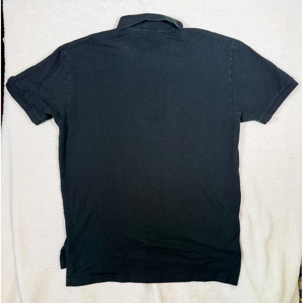 Polo Ralph Lauren Mens Large Black Pima Cotton Stretch Short Sleeve Polo Shirt